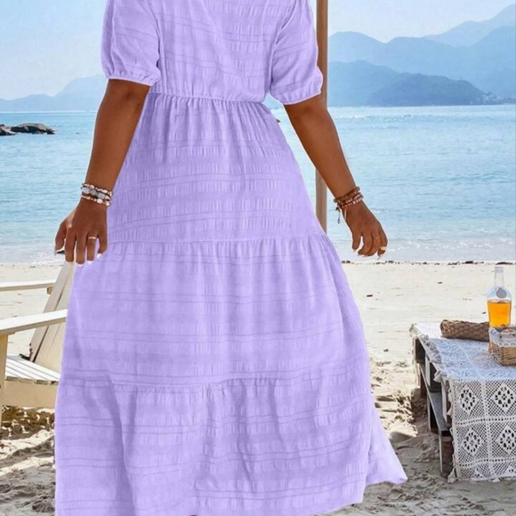 NWOT Shein Curve Lavender Maxi Dress 1x (14) - Picture 4 of 10